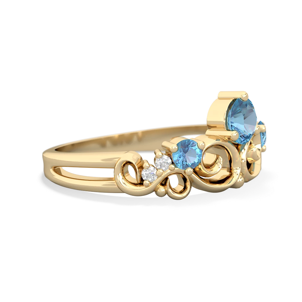 Blue Topaz Crown Keepsake 14K Yellow Gold ring R5740