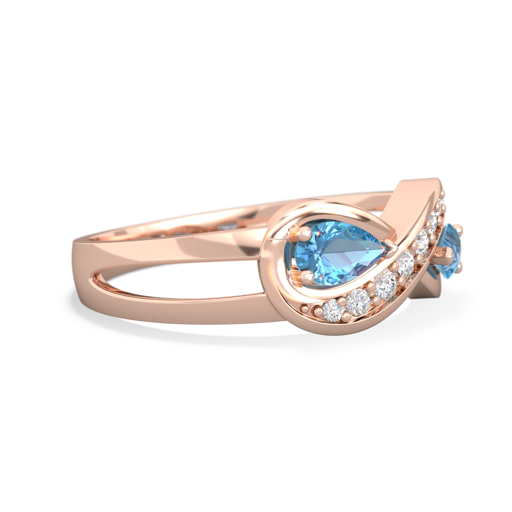 Blue Topaz Diamond Infinity 14K Rose Gold ring R5390