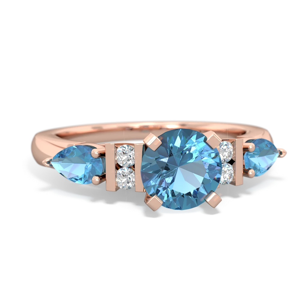 Tanzanite 6Mm Round Eternal Embrace Engagement 14K Rose Gold ring R2005