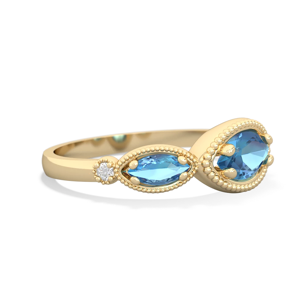 Aquamarine Milgrain Marquise 14K Yellow Gold ring R5700