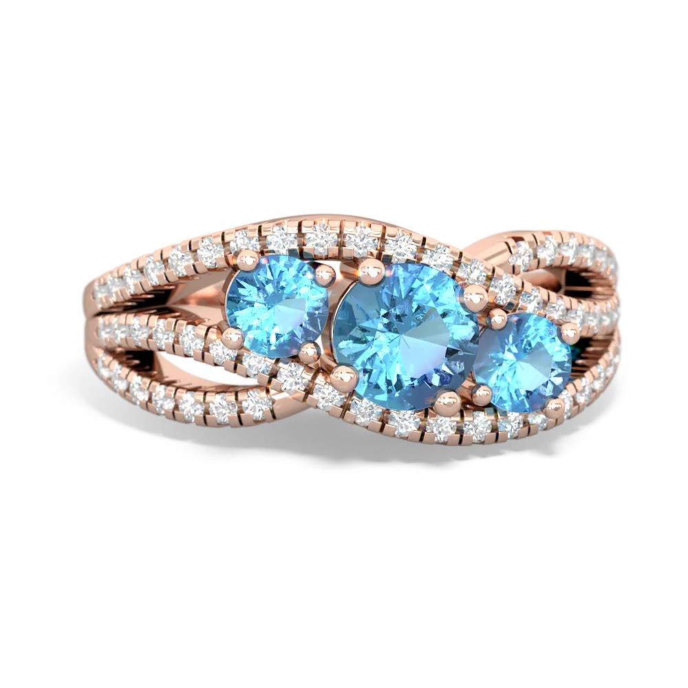 Sapphire Three Stone Aurora 14K Rose Gold ring R3080