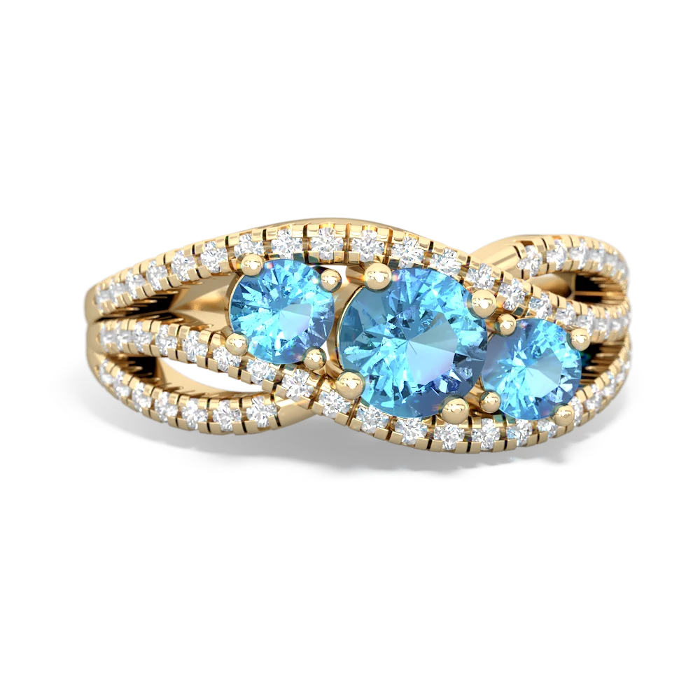 Aquamarine Three Stone Aurora 14K Yellow Gold ring R3080