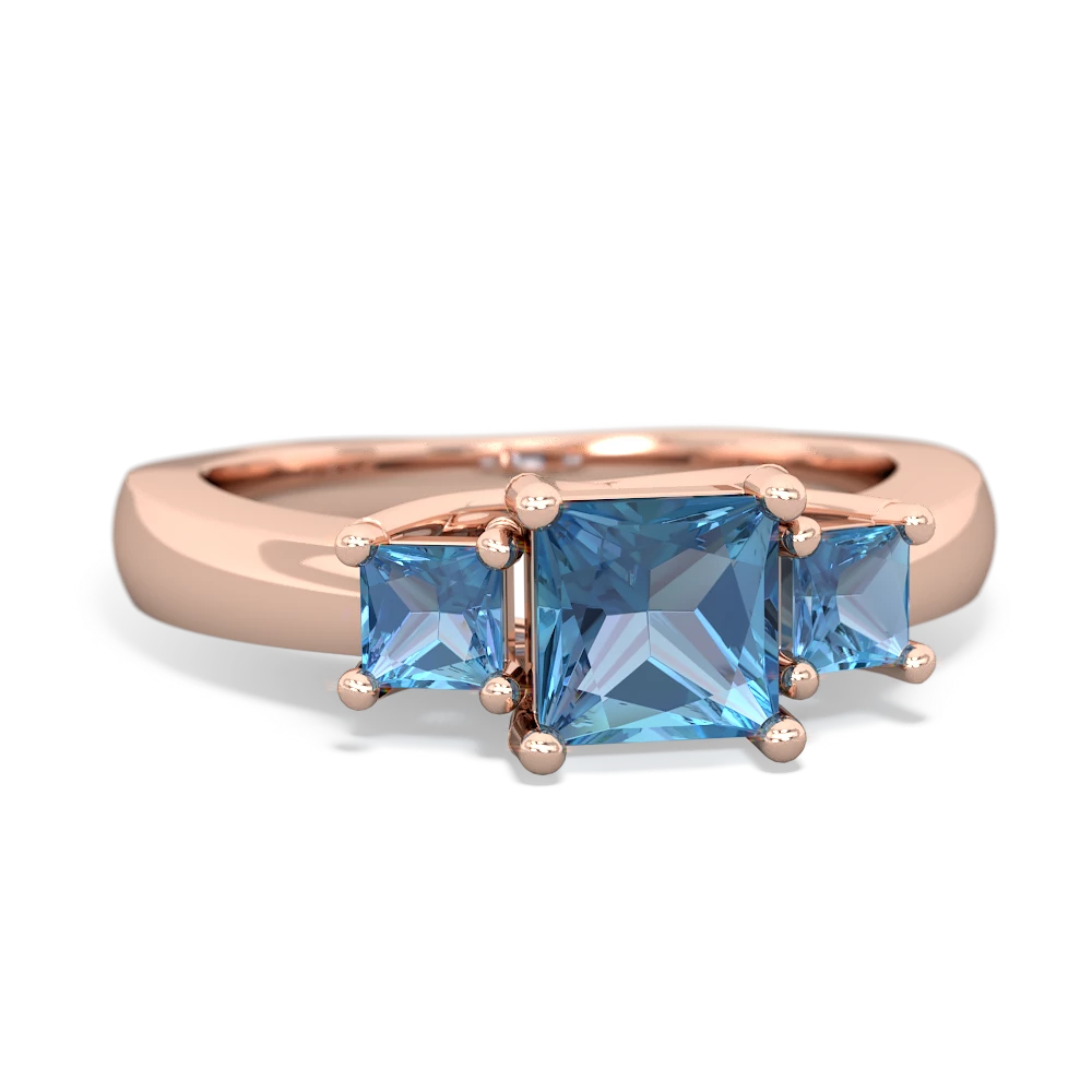 Tanzanite Three Stone Trellis 14K Rose Gold ring R4015