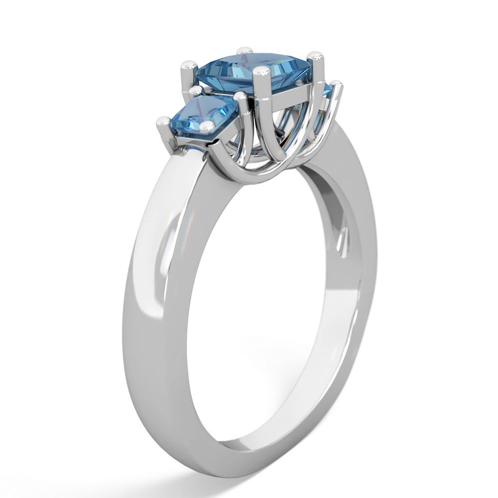 London Topaz Three Stone Trellis 14K White Gold ring R4015