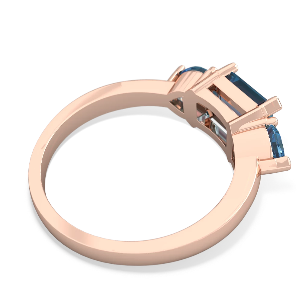 Smoky Quartz Three Stone 14K Rose Gold ring R5235