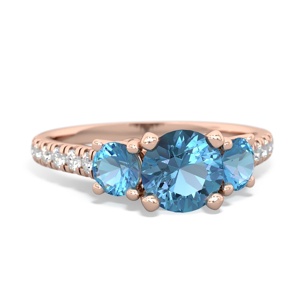 London Topaz Pave Trellis 14K Rose Gold ring R5500