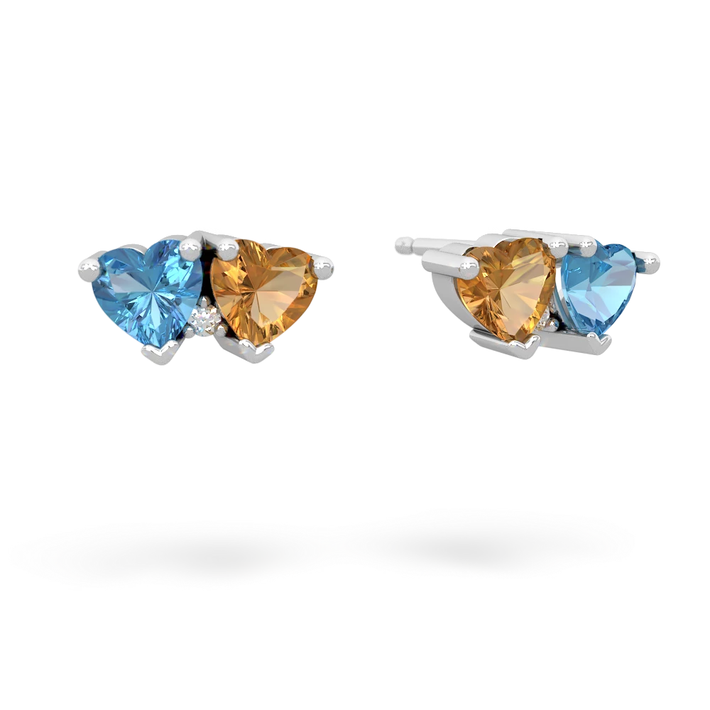 Blue Topaz Sweethearts 14K White Gold earrings E5260