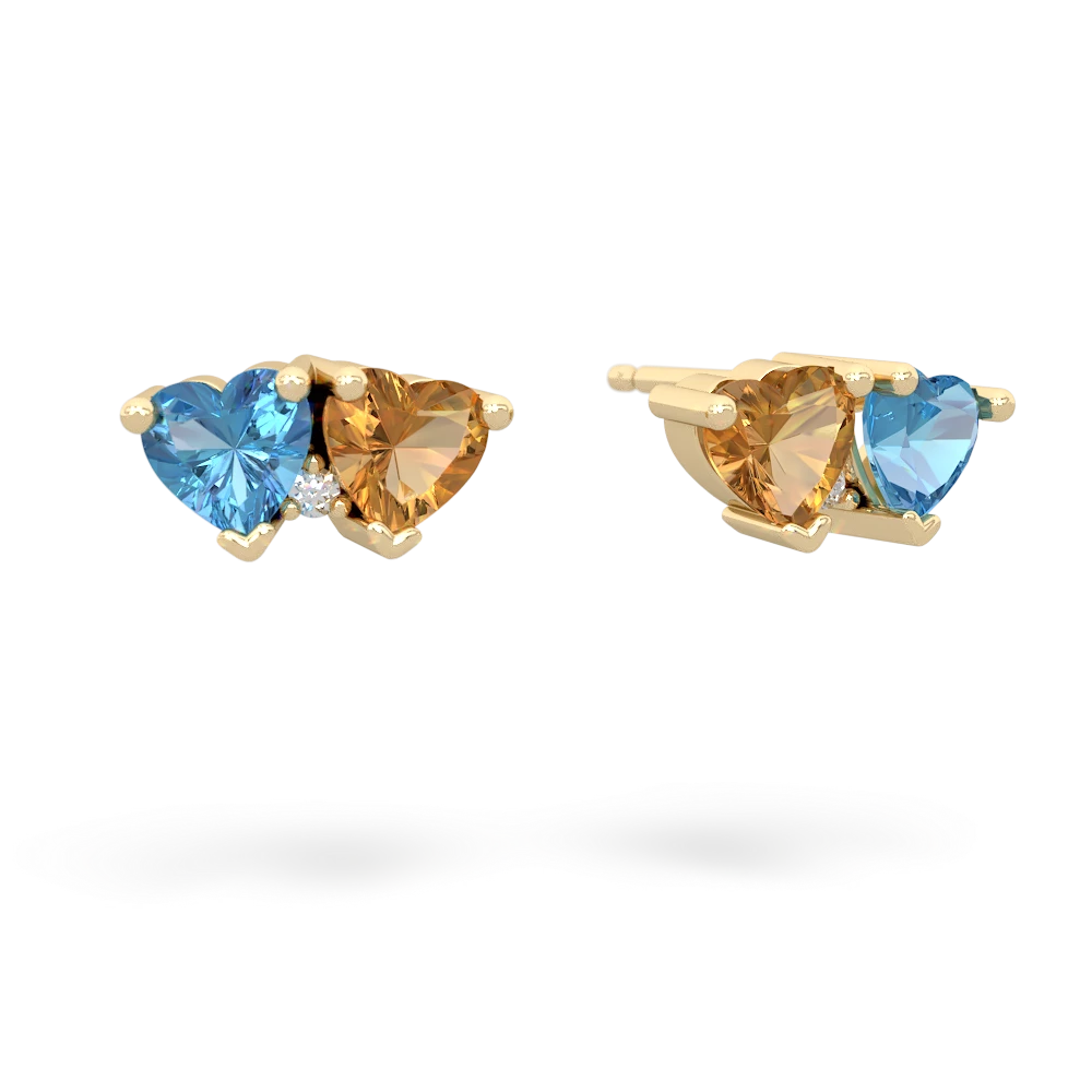 Blue Topaz Sweethearts 14K Yellow Gold earrings E5260