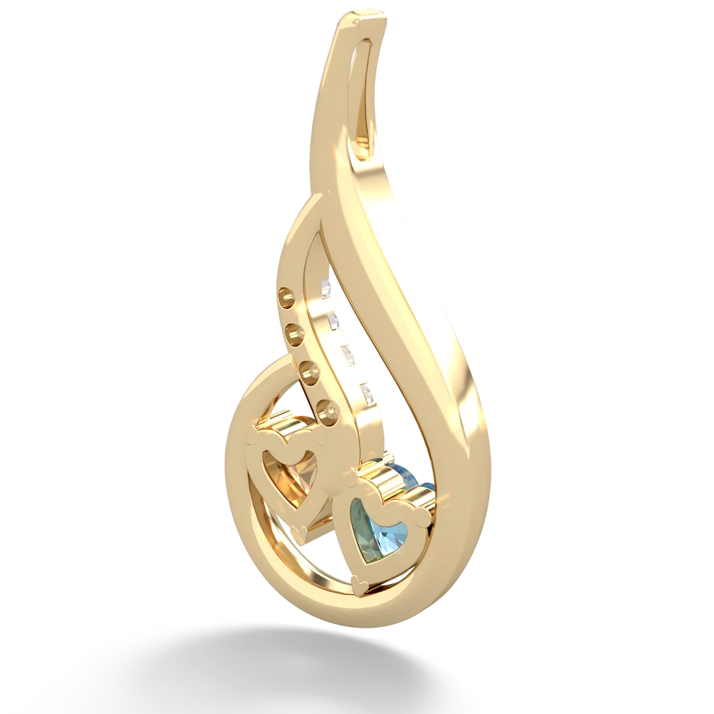 Blue Topaz Keepsake Curves 14K Yellow Gold pendant P5450