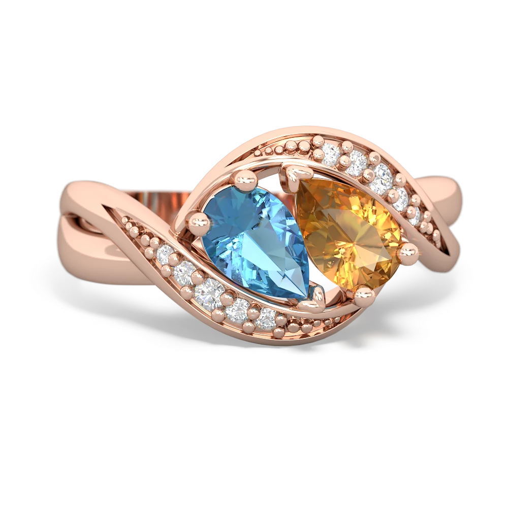 Blue Topaz Summer Winds 14K Rose Gold ring R5342