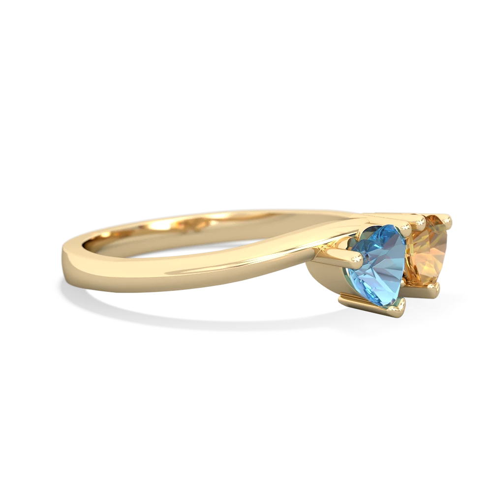 Blue Topaz Sweethearts 14K Yellow Gold ring R5260