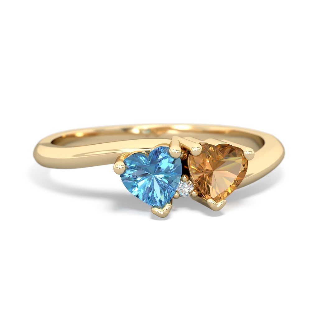 Blue Topaz Sweethearts 14K Yellow Gold ring R5260