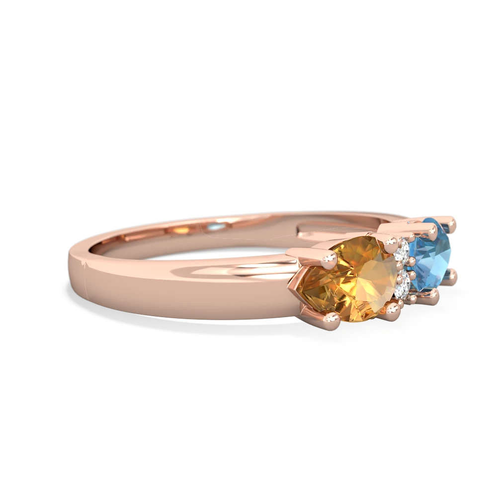 Blue Topaz Pear Bowtie 14K Rose Gold ring R0865