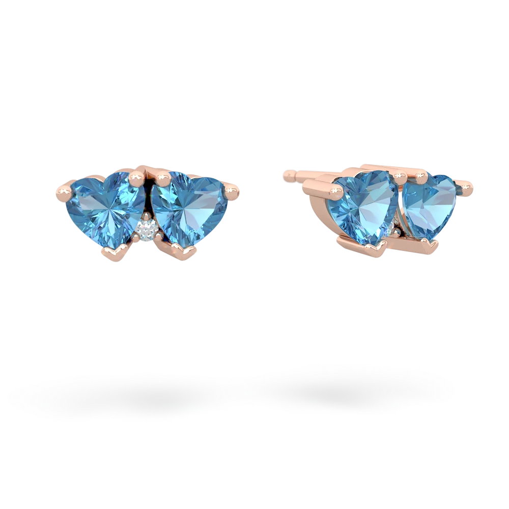 Blue Topaz Sweethearts 14K Rose Gold earrings E5260