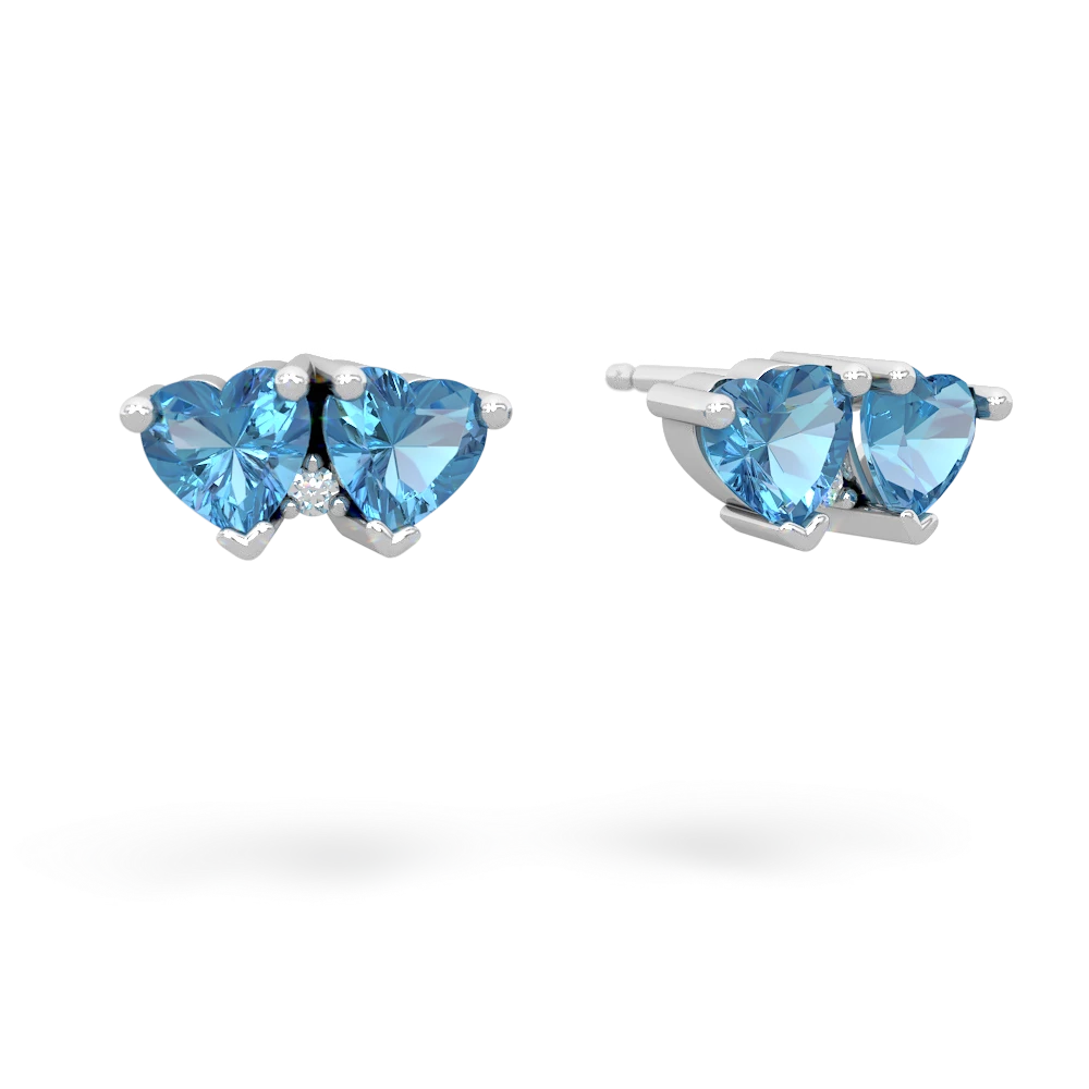 Blue Topaz Sweethearts 14K White Gold earrings E5260