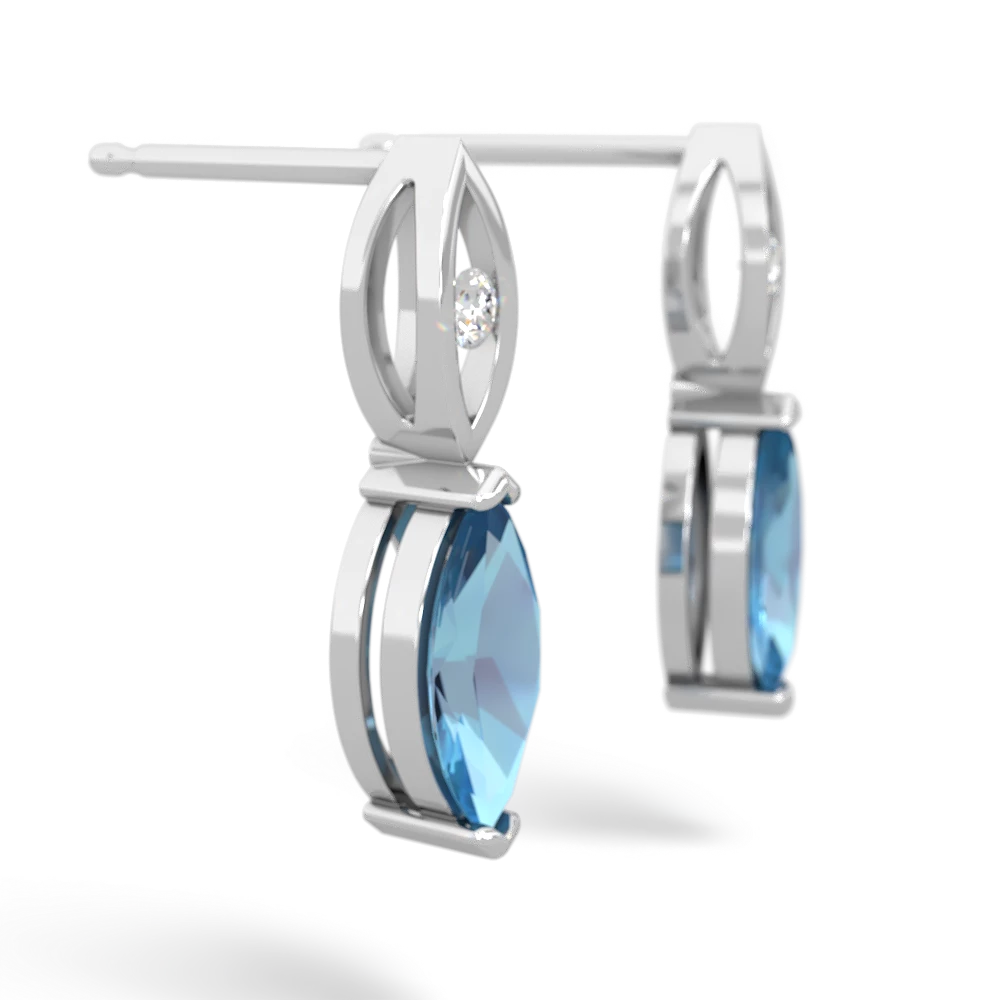 Blue Topaz Marquise Drop 14K White Gold earrings E5333