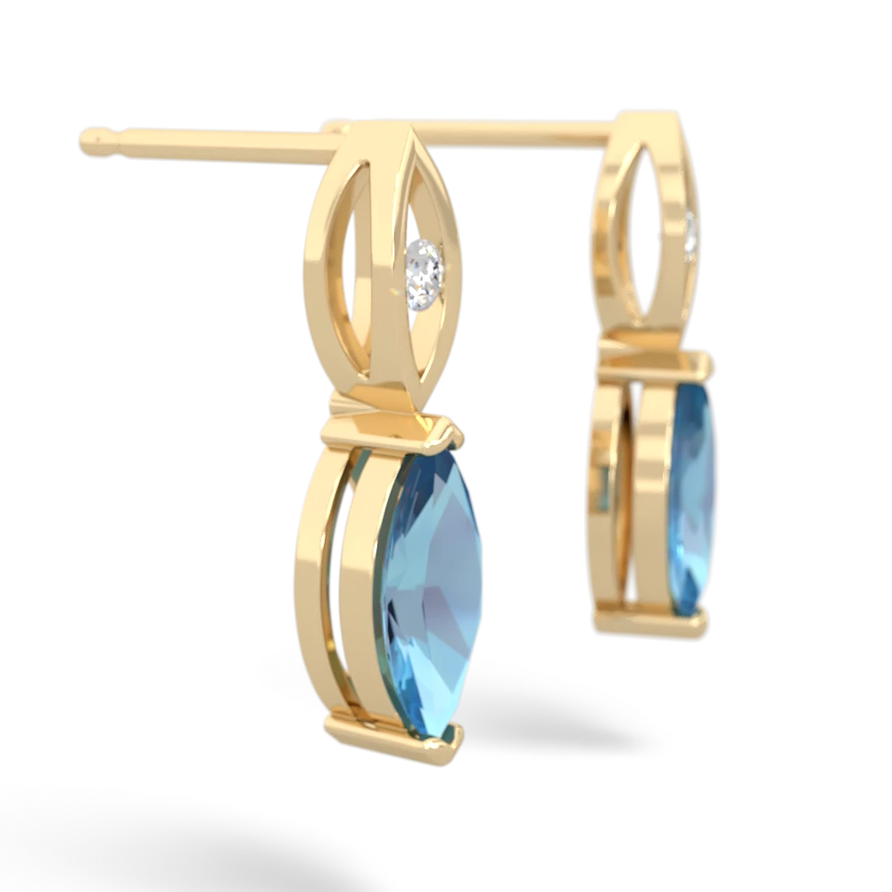 Blue Topaz Marquise Drop 14K Yellow Gold earrings E5333