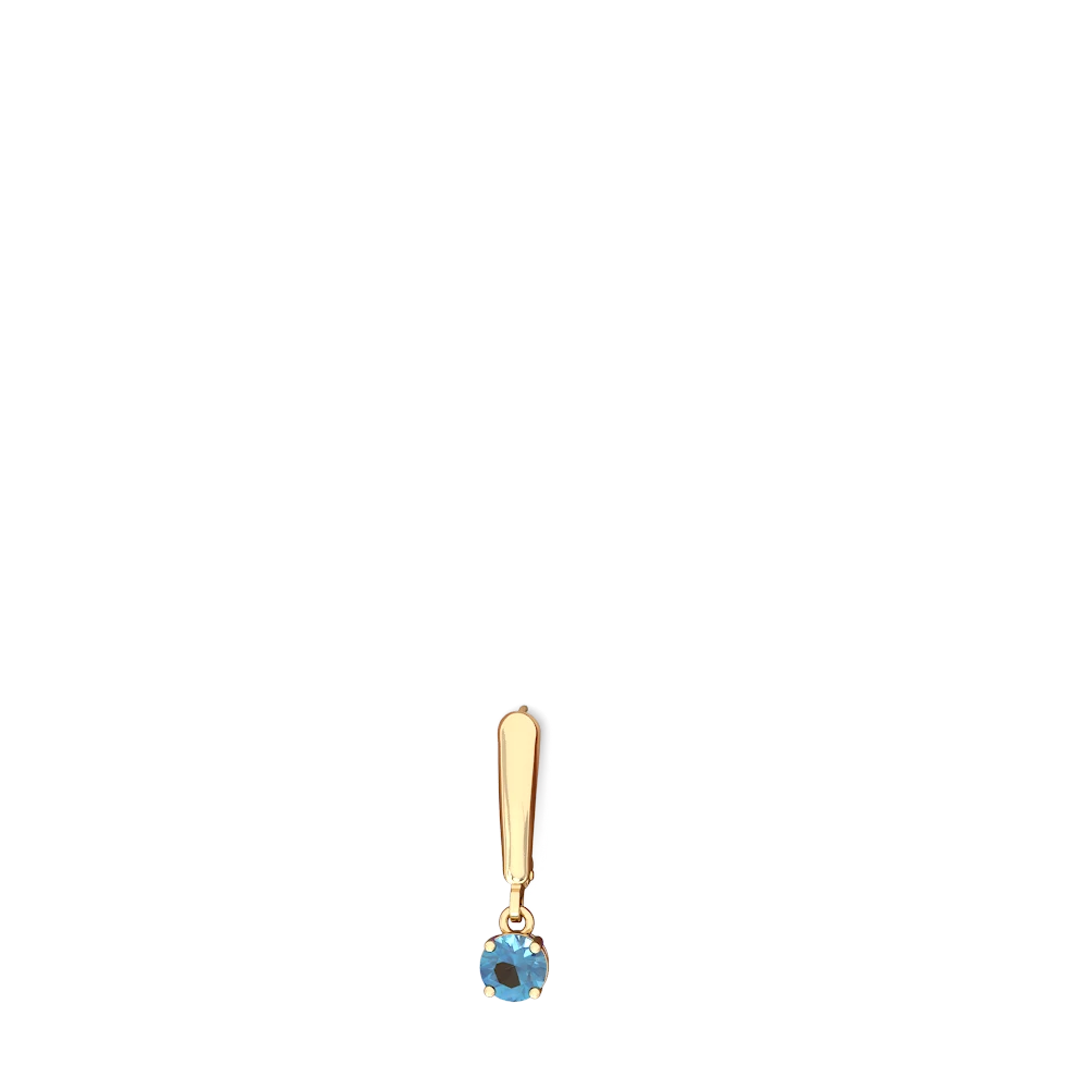 Blue Topaz 5Mm Round Lever Back 14K Yellow Gold earrings E2785