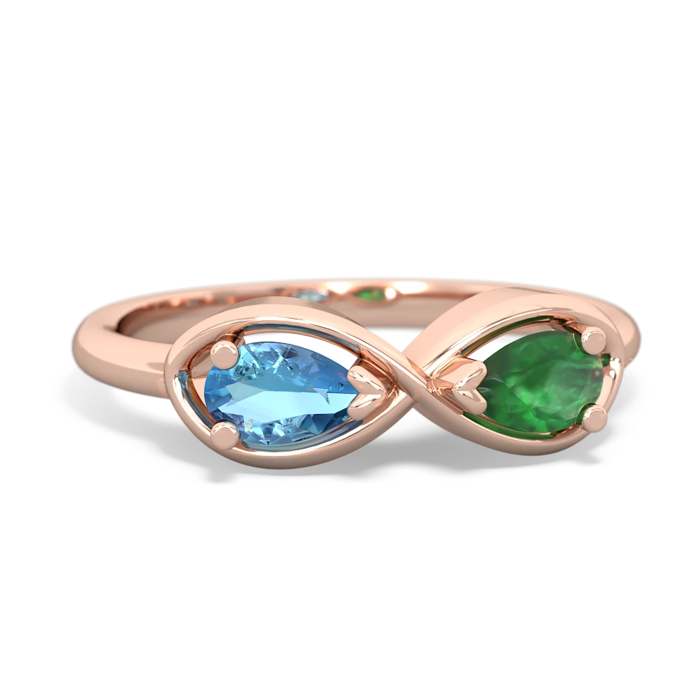 Blue Topaz Infinity 14K Rose Gold ring R5050