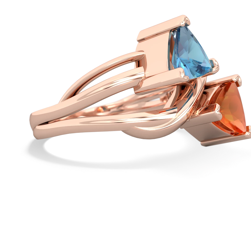 Blue Topaz Split Band Swirl 14K Rose Gold ring R2341