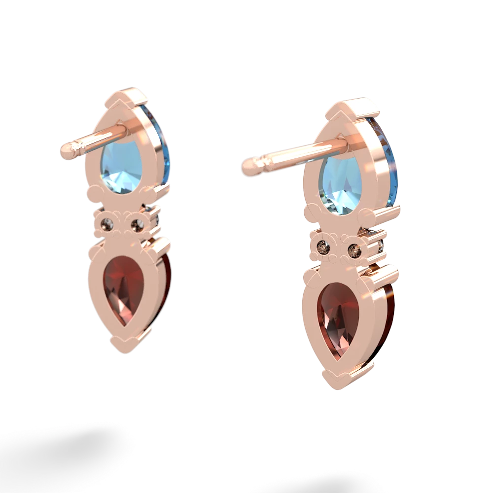 Blue Topaz Bowtie Drop 14K Rose Gold earrings E0865