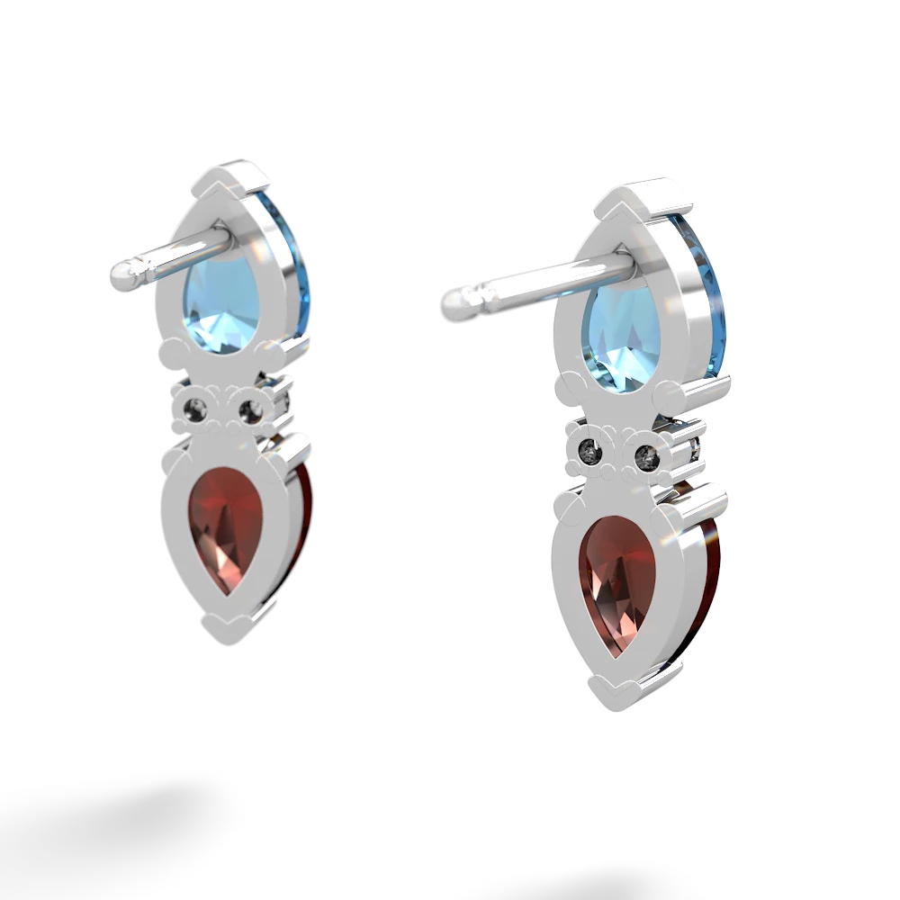 Blue Topaz Bowtie Drop 14K White Gold earrings E0865