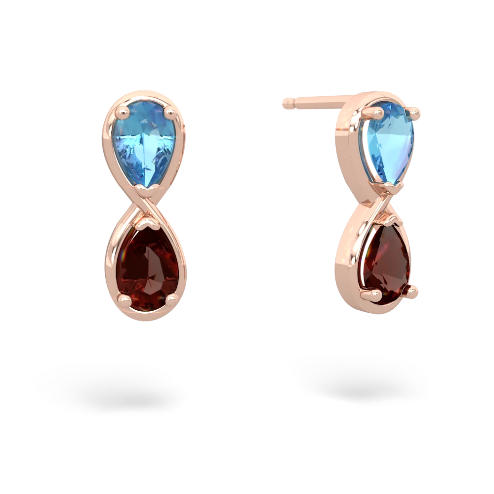 Blue Topaz Infinity 14K Rose Gold earrings E5050