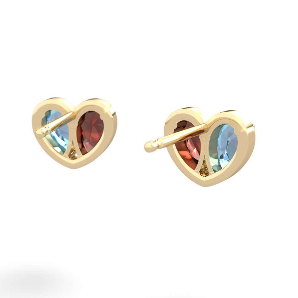 Blue Topaz 'Our Heart' 14K Yellow Gold earrings E5072