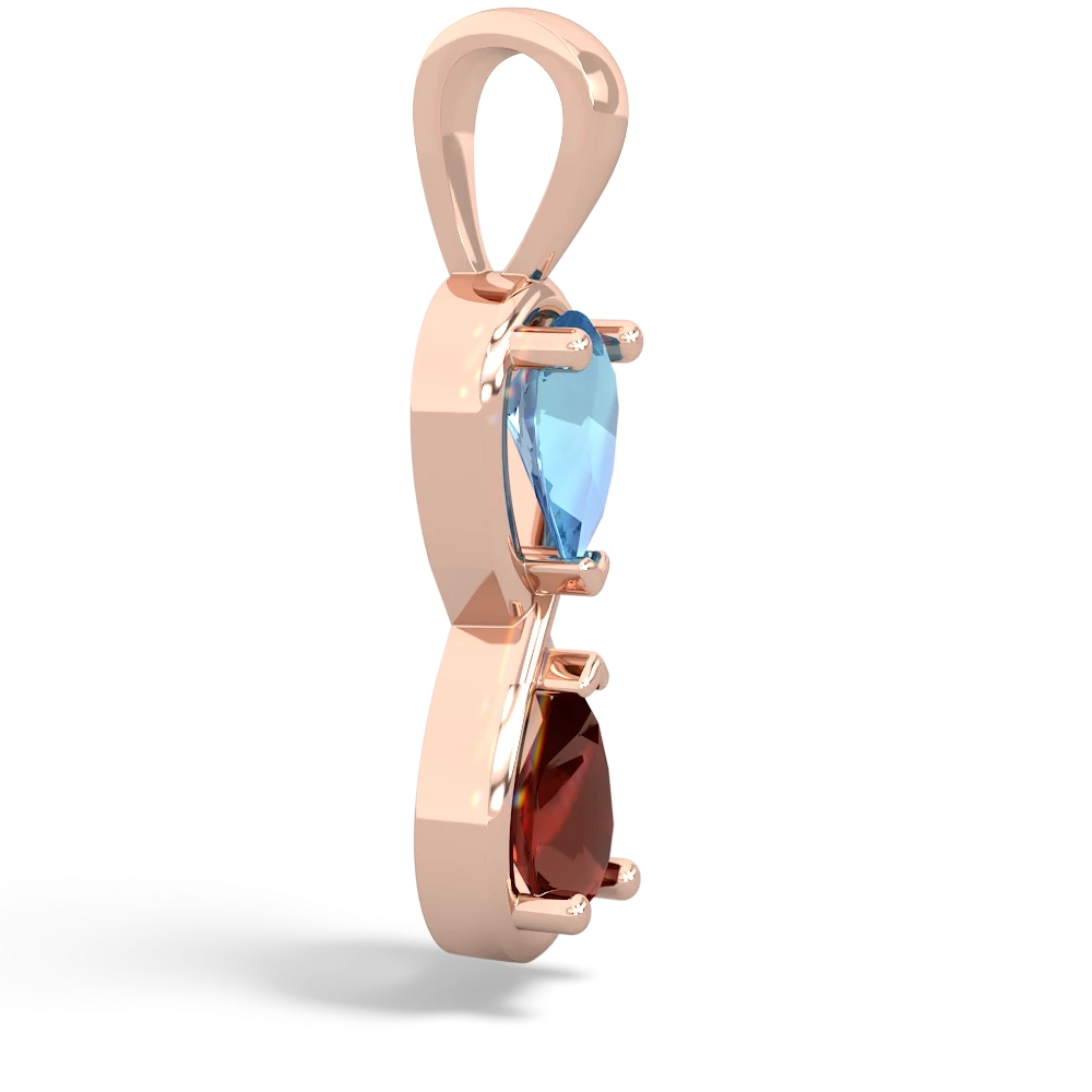 Blue Topaz Infinity 14K Rose Gold pendant P5050