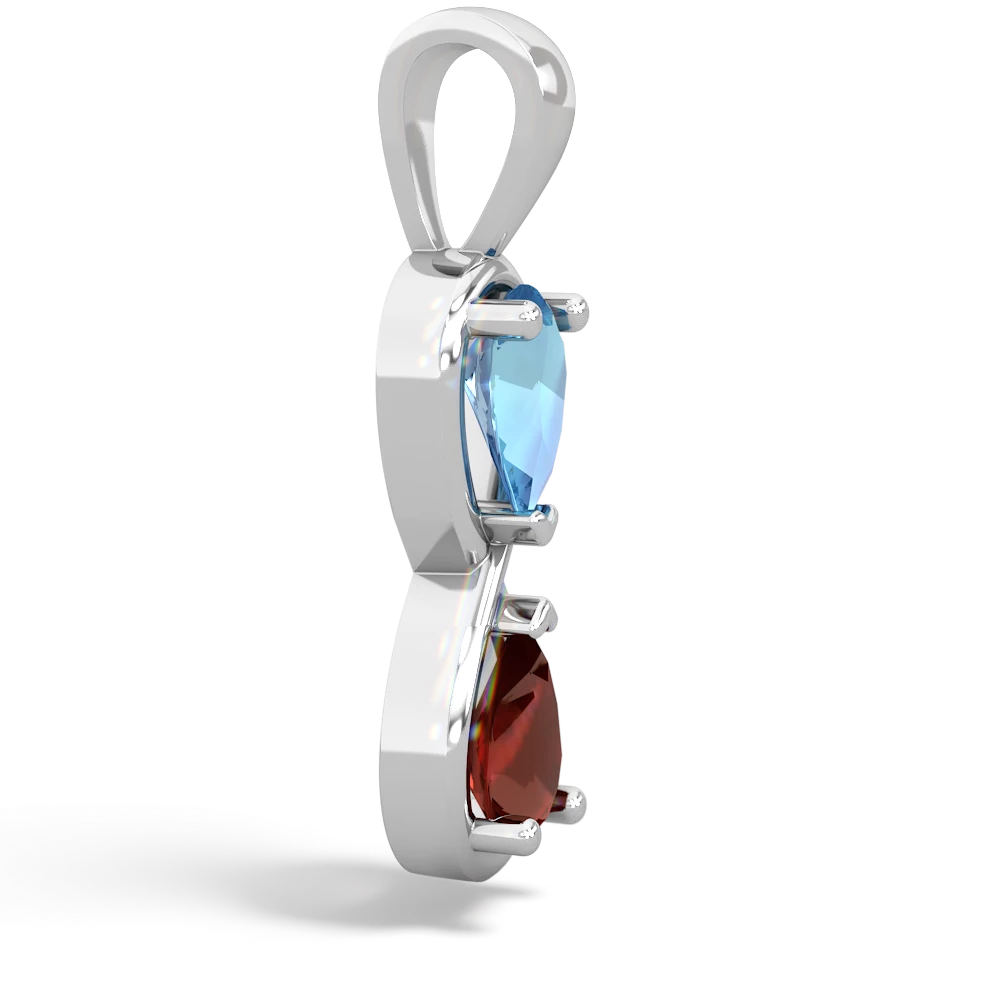 Blue Topaz Infinity 14K White Gold pendant P5050