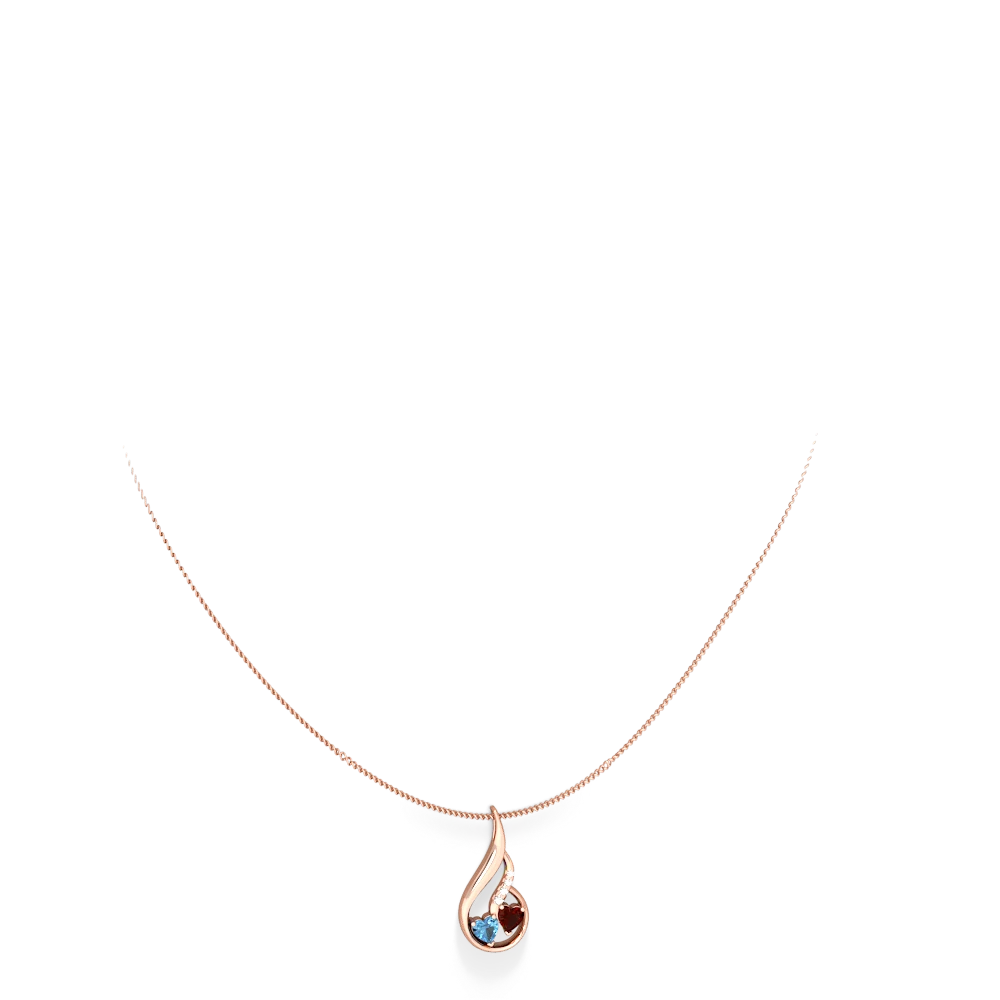 Blue Topaz Keepsake Curves 14K Rose Gold pendant P5450