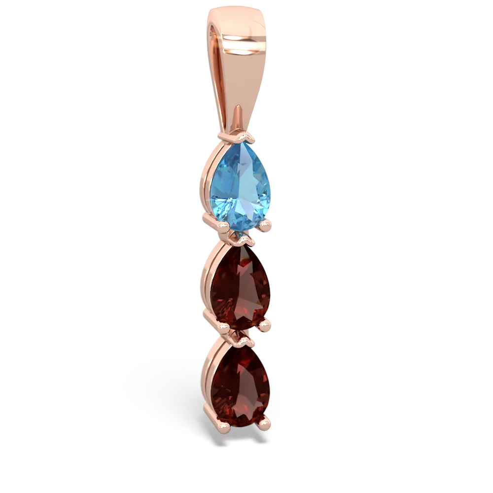 Blue Topaz Dew Drops 14K Rose Gold pendant P2251