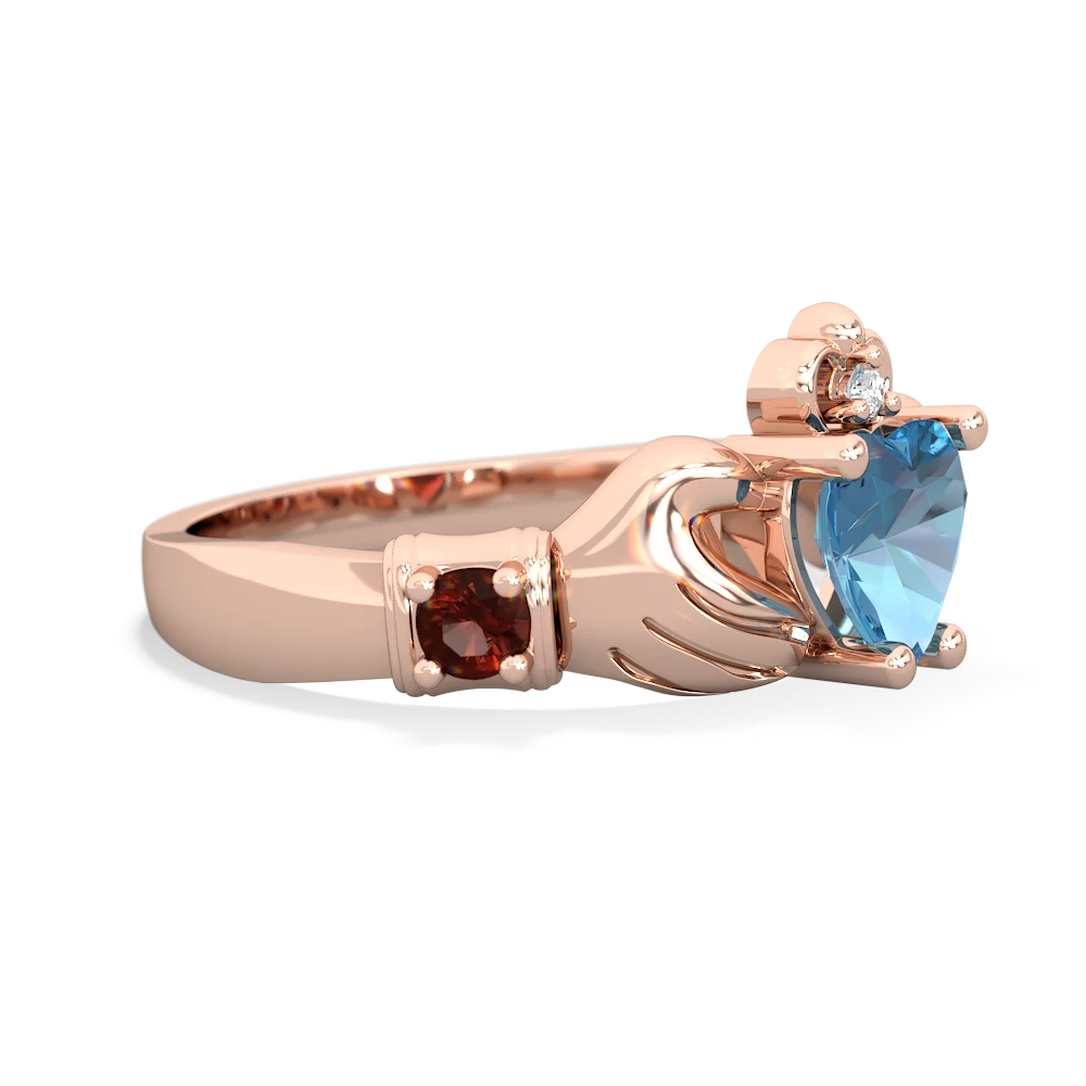 Blue Topaz Claddagh Keepsake 14K Rose Gold ring R5245