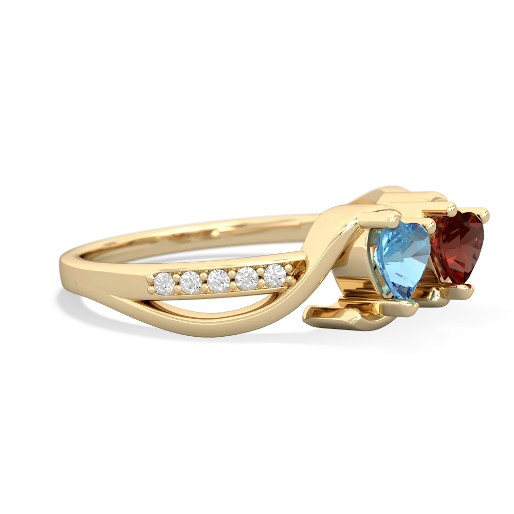 Blue Topaz Side By Side 14K Yellow Gold ring R3090