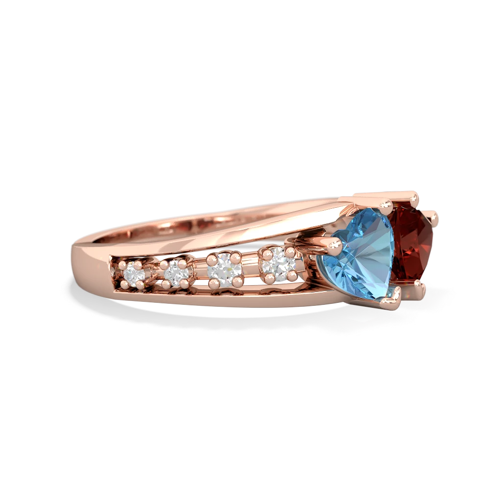 Blue Topaz Heart To Heart 14K Rose Gold ring R3342