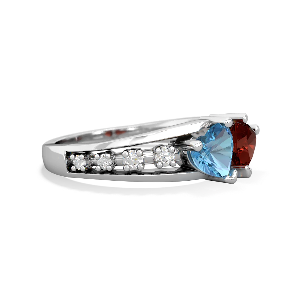 Blue Topaz Heart To Heart 14K White Gold ring R3342