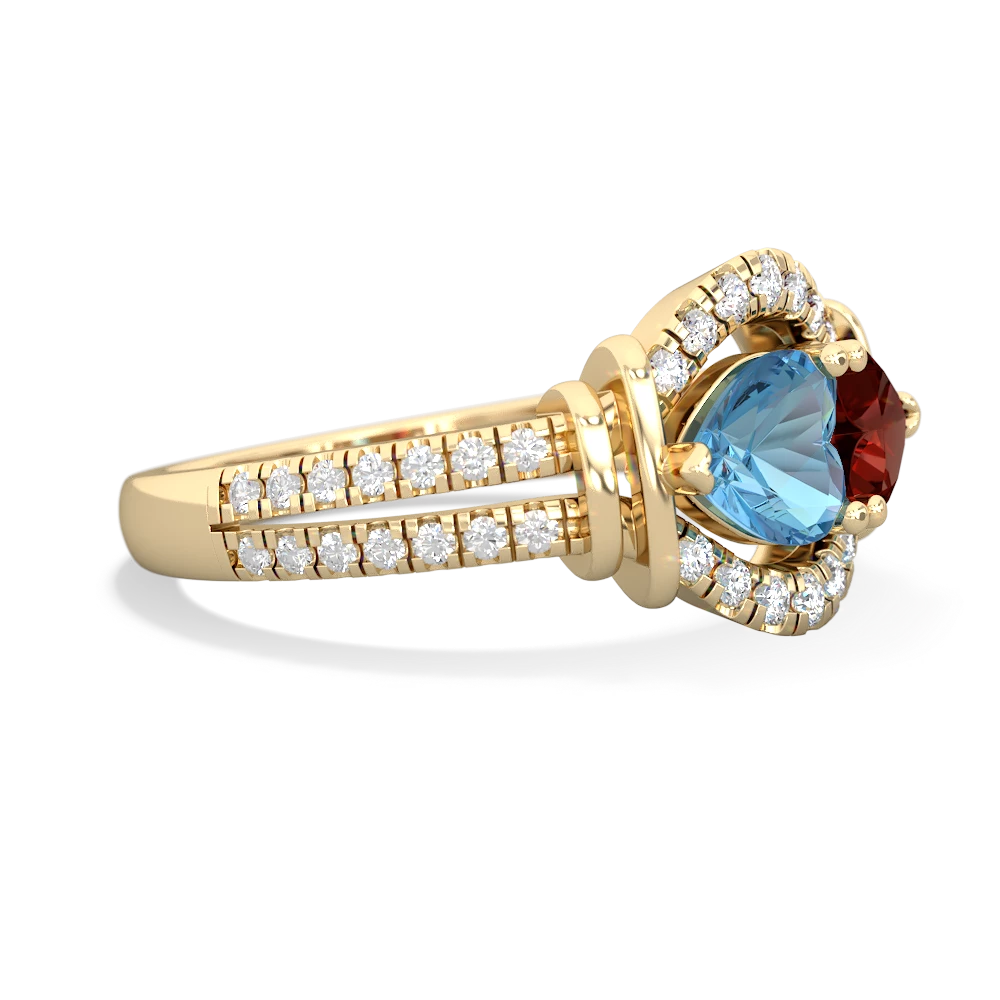 Blue Topaz Art-Deco Keepsake 14K Yellow Gold ring R5630