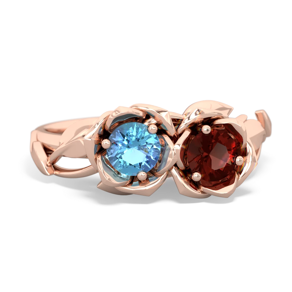 Blue Topaz Rose Garden 14K Rose Gold ring R5510