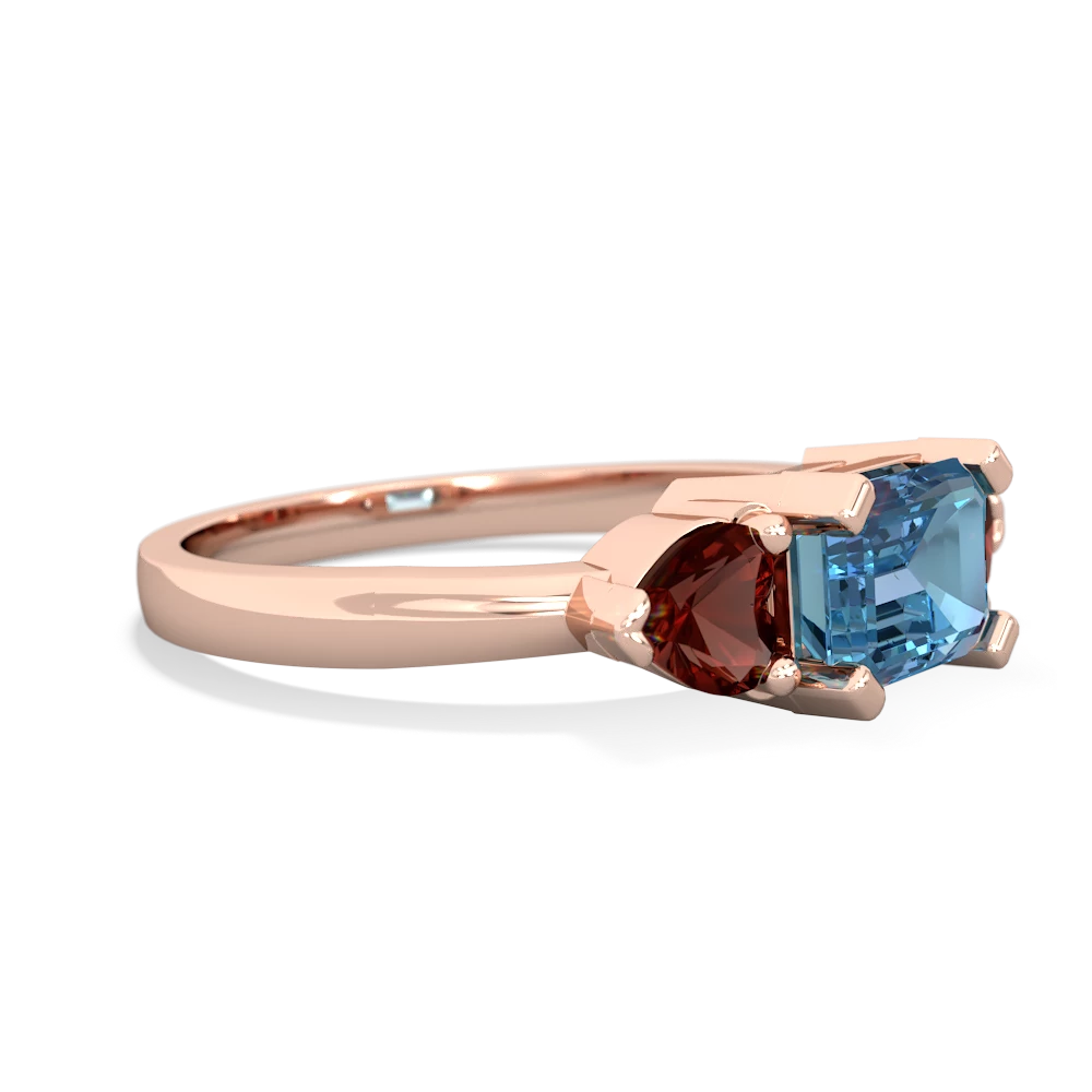 Blue Topaz Three Stone 14K Rose Gold ring R5235