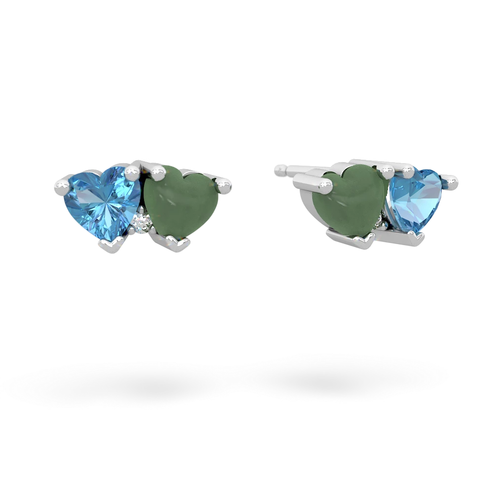 Blue Topaz Sweethearts 14K White Gold earrings E5260