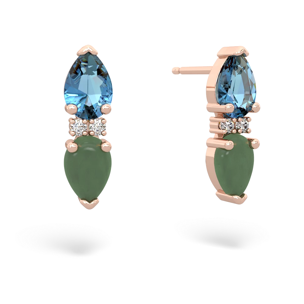 Blue Topaz Bowtie Drop 14K Rose Gold earrings E0865