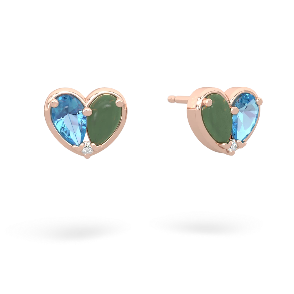 Blue Topaz 'Our Heart' 14K Rose Gold earrings E5072