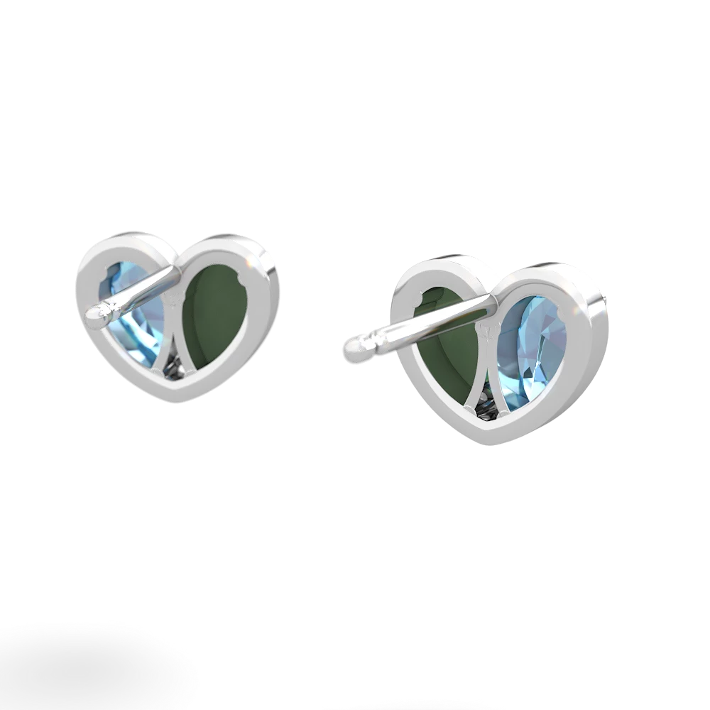 Blue Topaz 'Our Heart' 14K White Gold earrings E5072