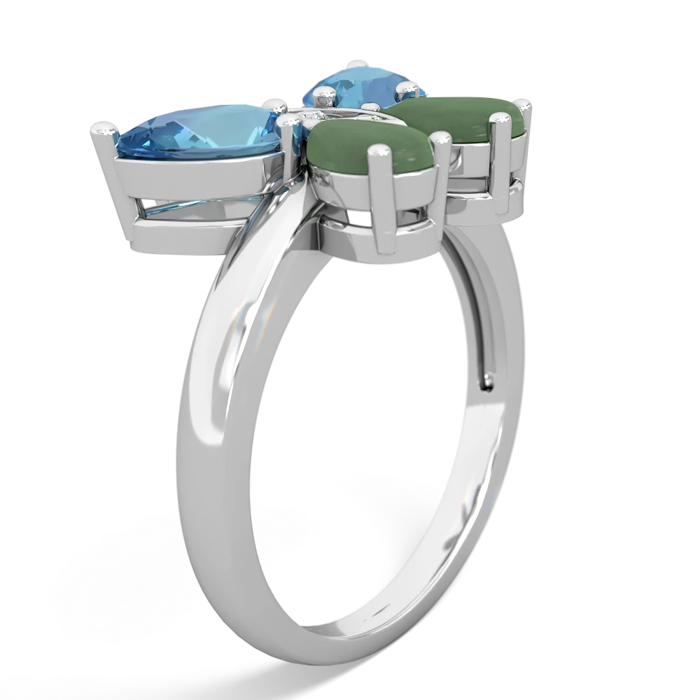 Blue Topaz Butterfly 14K White Gold ring R2215