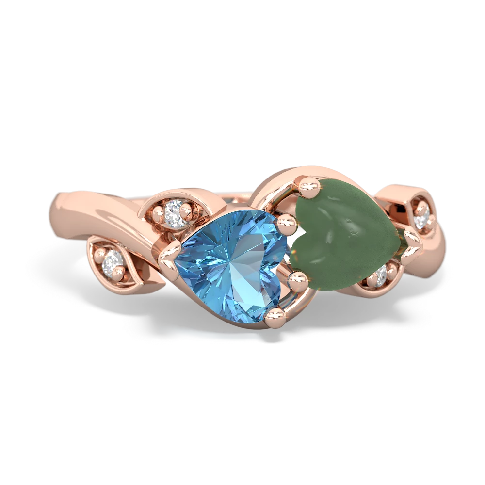 Blue Topaz Floral Elegance 14K Rose Gold ring R5790