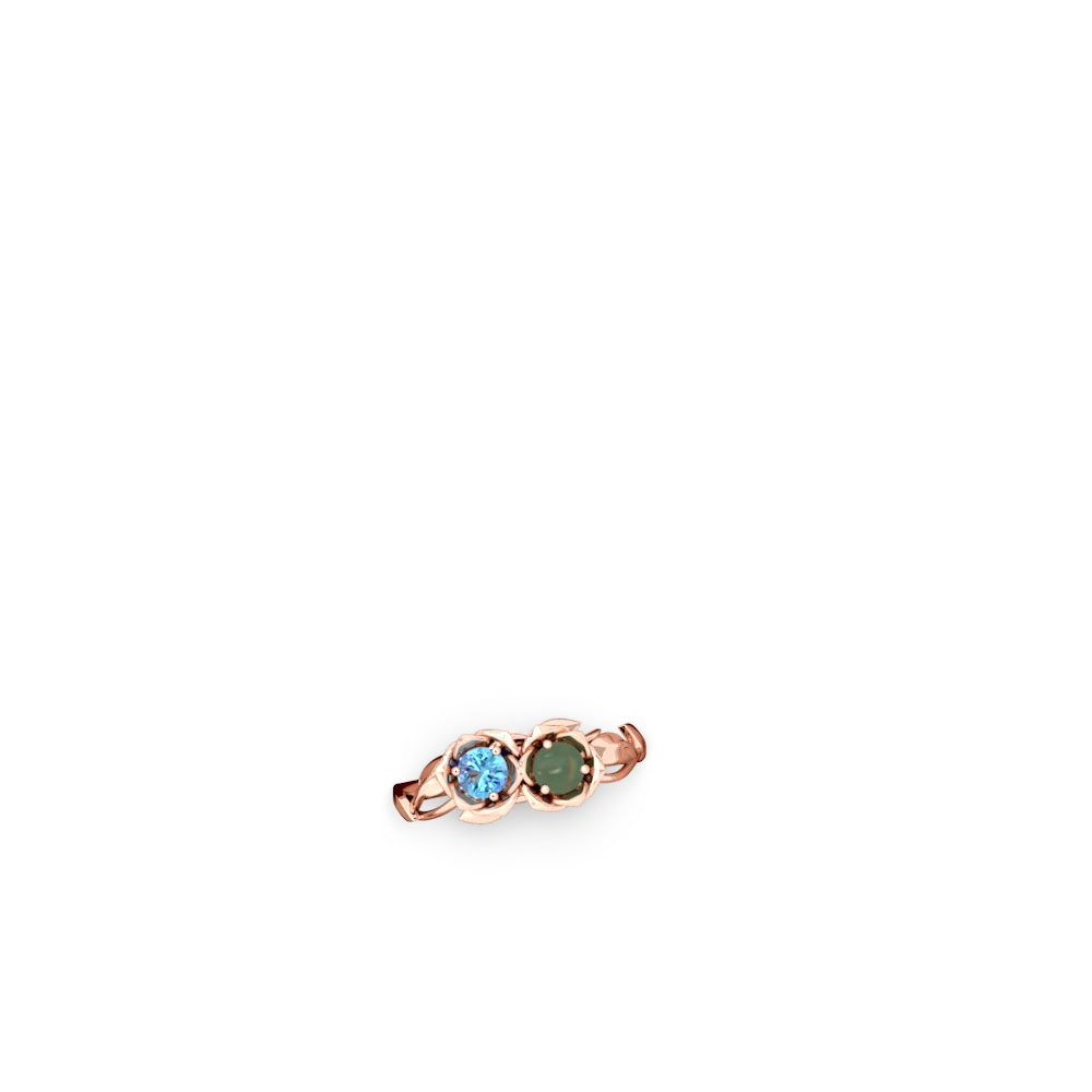 Blue Topaz Rose Garden 14K Rose Gold ring R5510