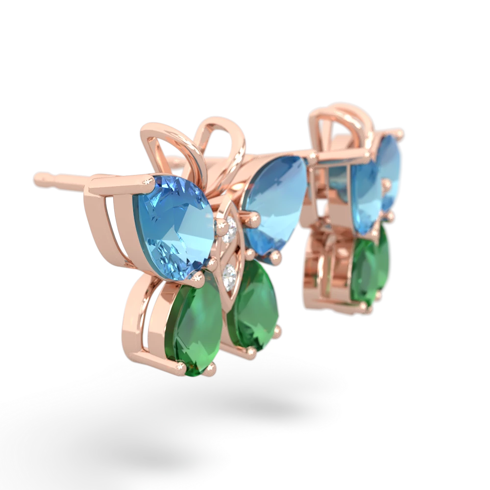 Blue Topaz Butterfly 14K Rose Gold earrings E2215