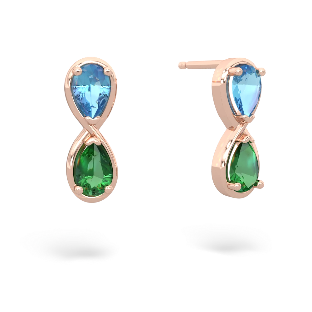 Blue Topaz Infinity 14K Rose Gold earrings E5050