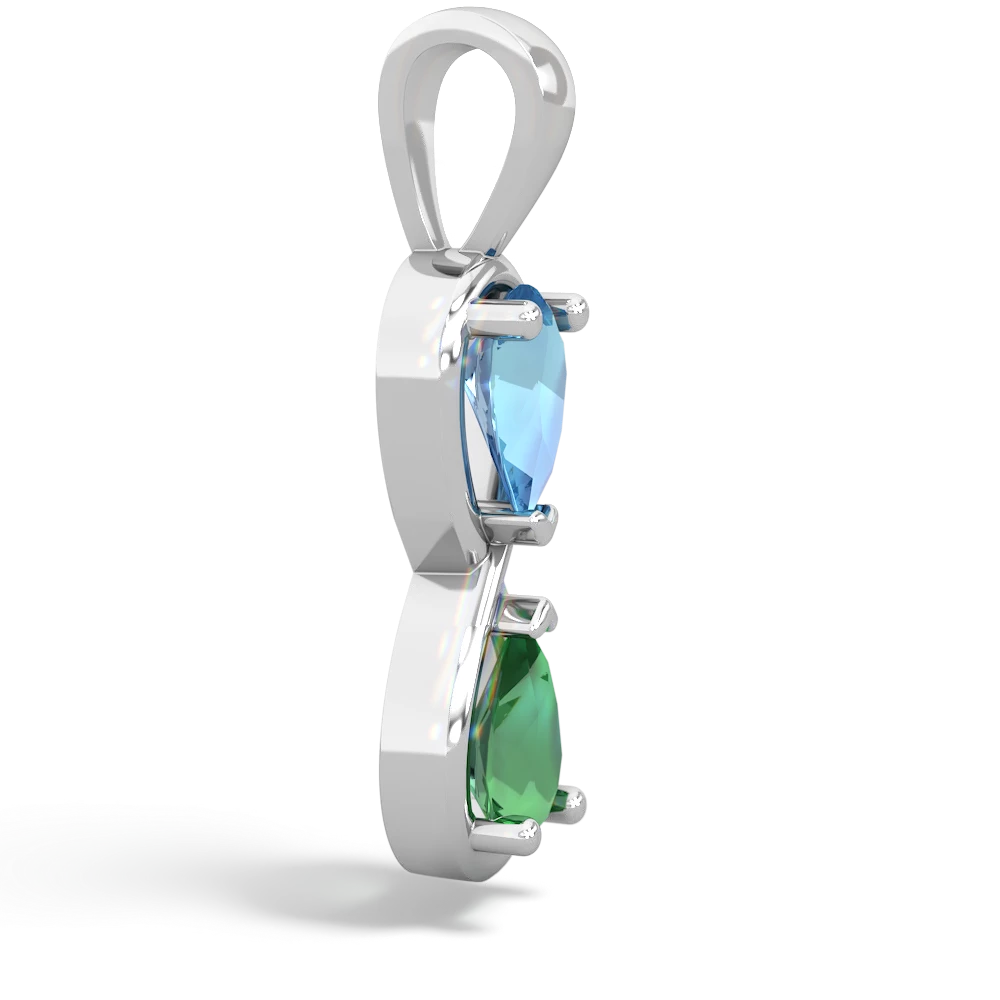 Blue Topaz Infinity 14K White Gold pendant P5050