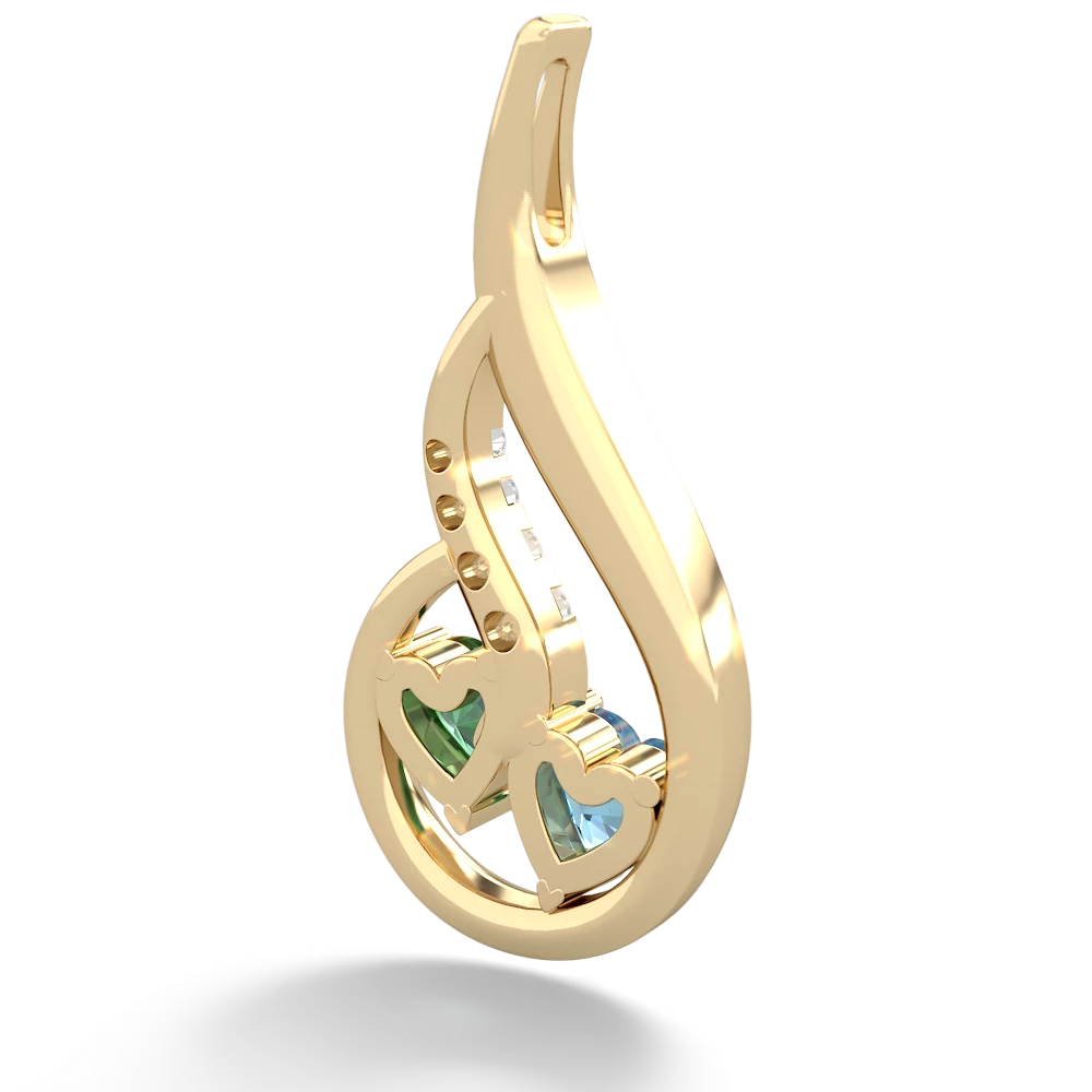 Blue Topaz Keepsake Curves 14K Yellow Gold pendant P5450